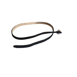 J. Crew Black Genuine Leather Studded Belt With Silver Buckle Small